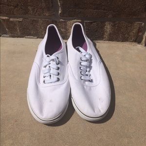 White and purple Bongo shoes